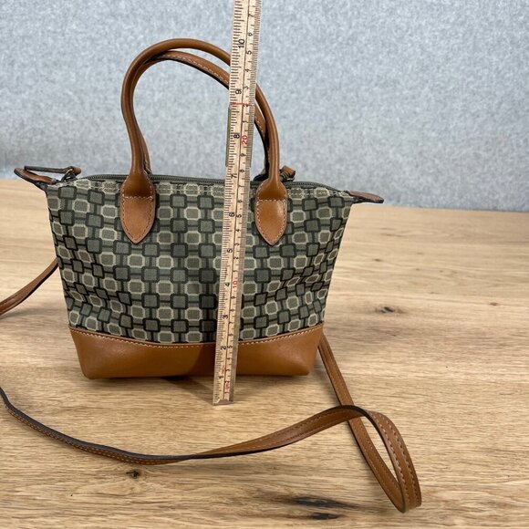 Nine West VTG Mini Purse Bag Brown Gray 90s Y2K Shoulder Strap Double Handle - Picture 11 of 14